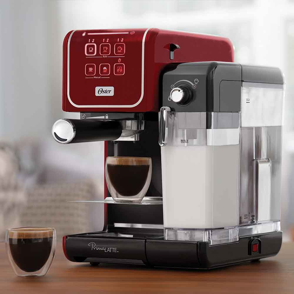 Cafeteira Máquina Espresso Oster PrimaLatte Touch Vermelha