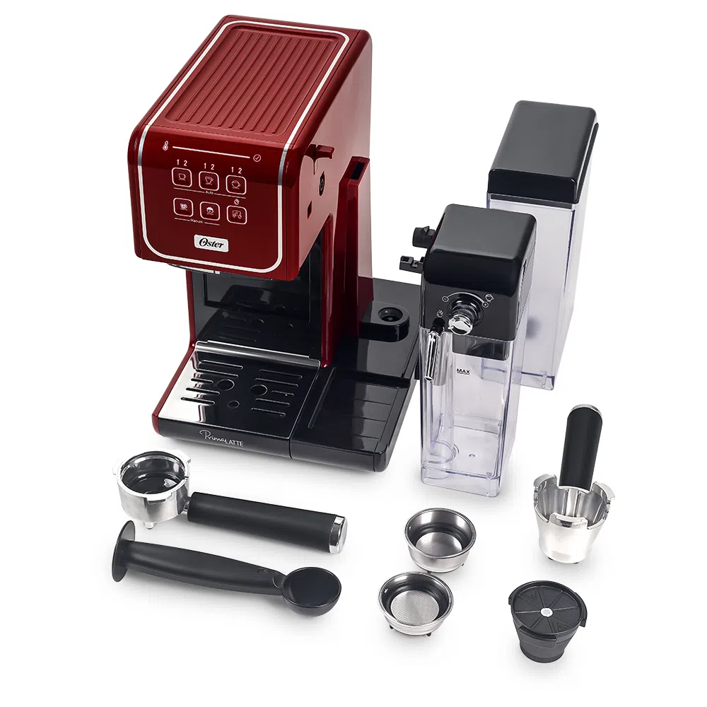 Cafeteira Máquina Espresso Oster PrimaLatte Touch Vermelha