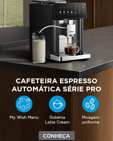 Cafeteira Mídea Maquina Espresso Automática 8 bebidas Reservatório de leite 7 níveis de moagem Série Pro CFA15P