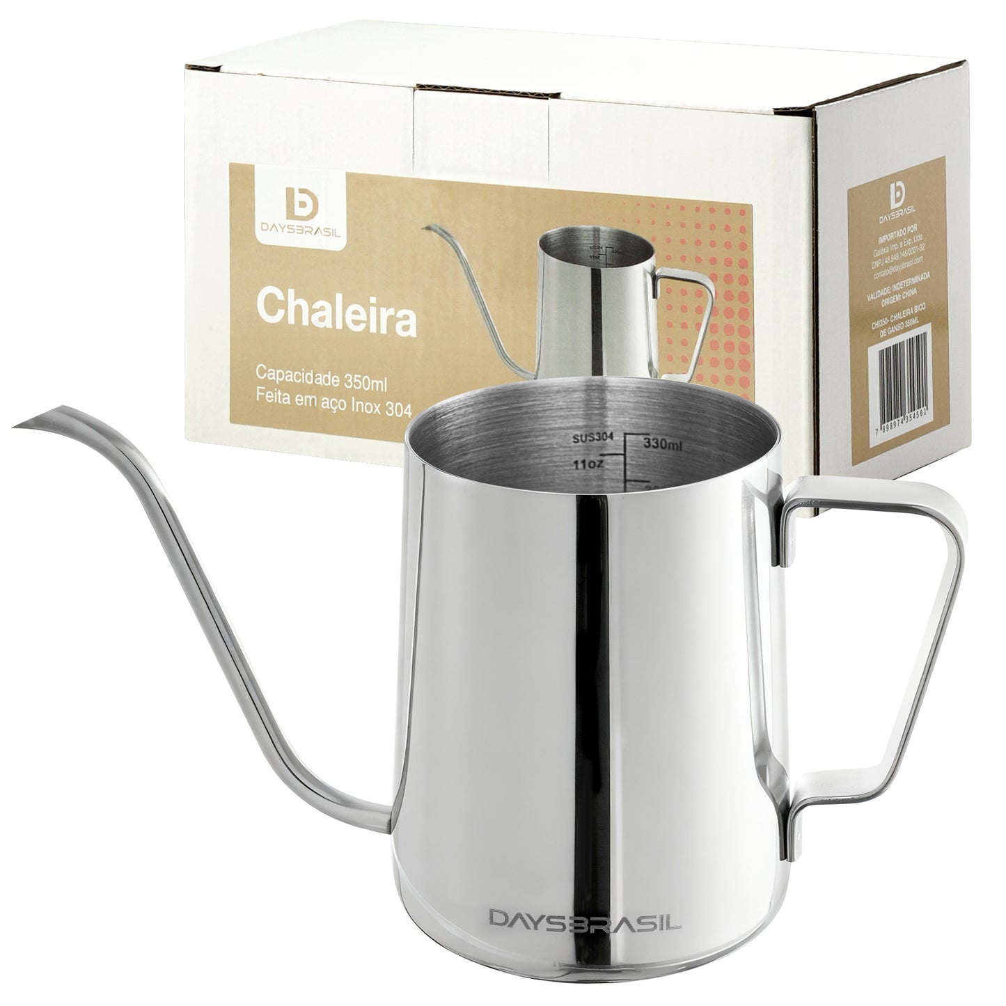 Chaleira bico de ganso 350ml DaysBrasil
