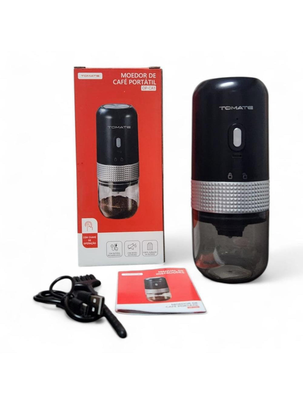 Moedor de café elétrico portátil USB Moagem cerâmica regulável