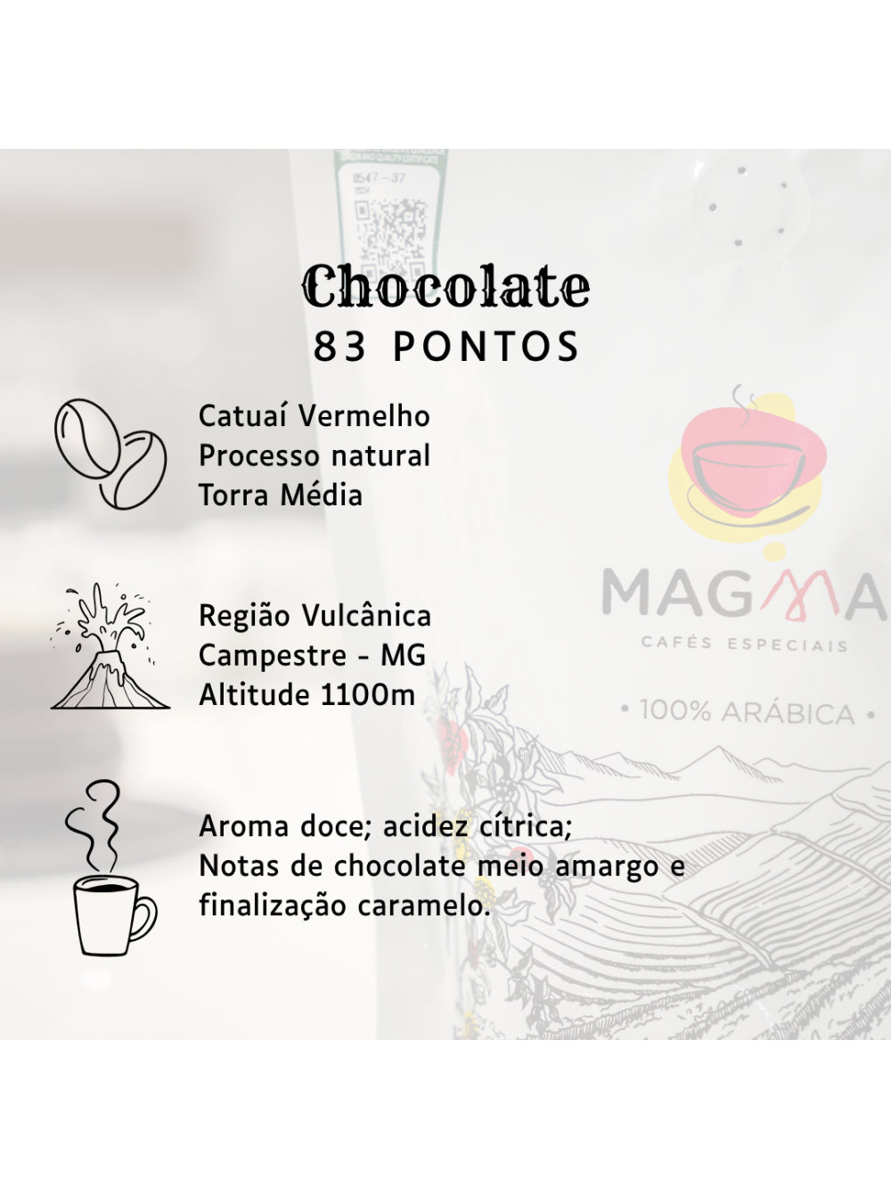 Café Especial Magma Chocolate MOÍDO - 250g - 100% Arábica