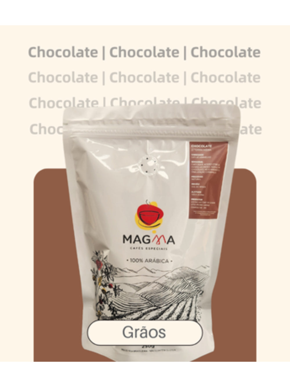 Café Especial Magma Chocolate GRÃOS - 250g - 100% Arábica