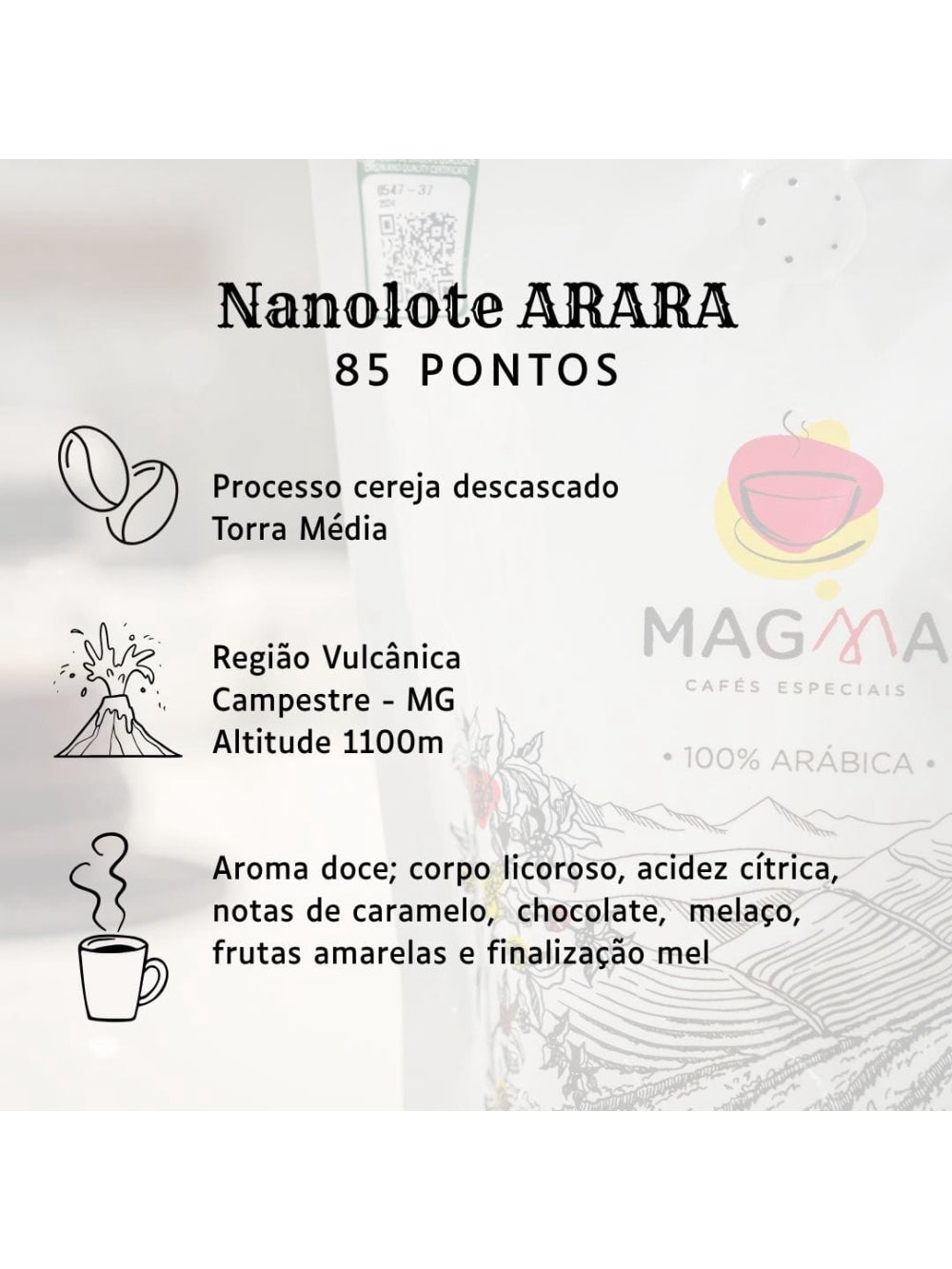 Magma Nanolote ARARA MOÍDO 250g Café Especial