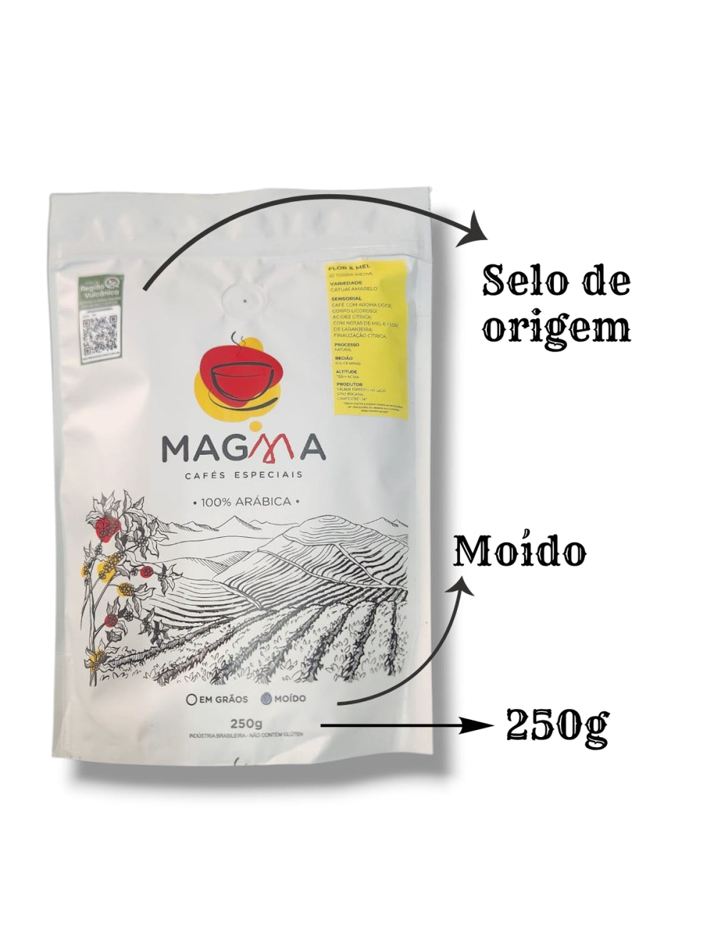 Café Especial Magma Flor & Mel MOÍDO - 250g - 100% Arábica