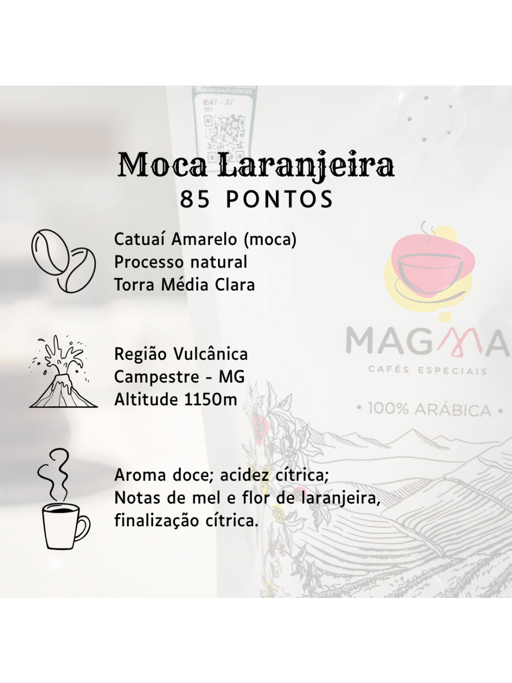 Café Especial Magma Moca Laranjeira MOÍDO - 250g - 100% Arábica