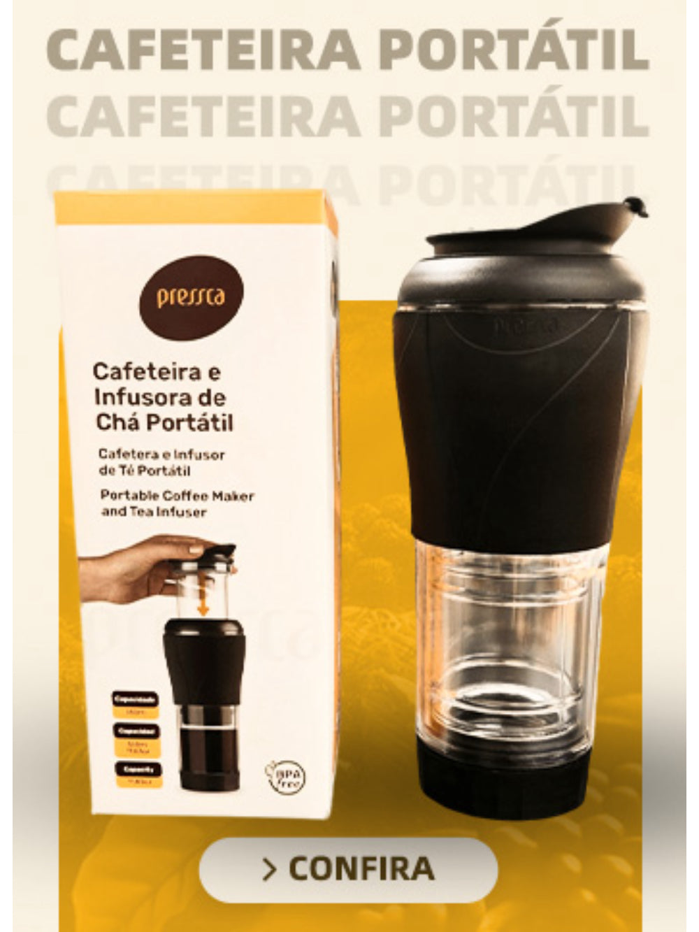 Cafeteira e Infusora De Chá Portátil