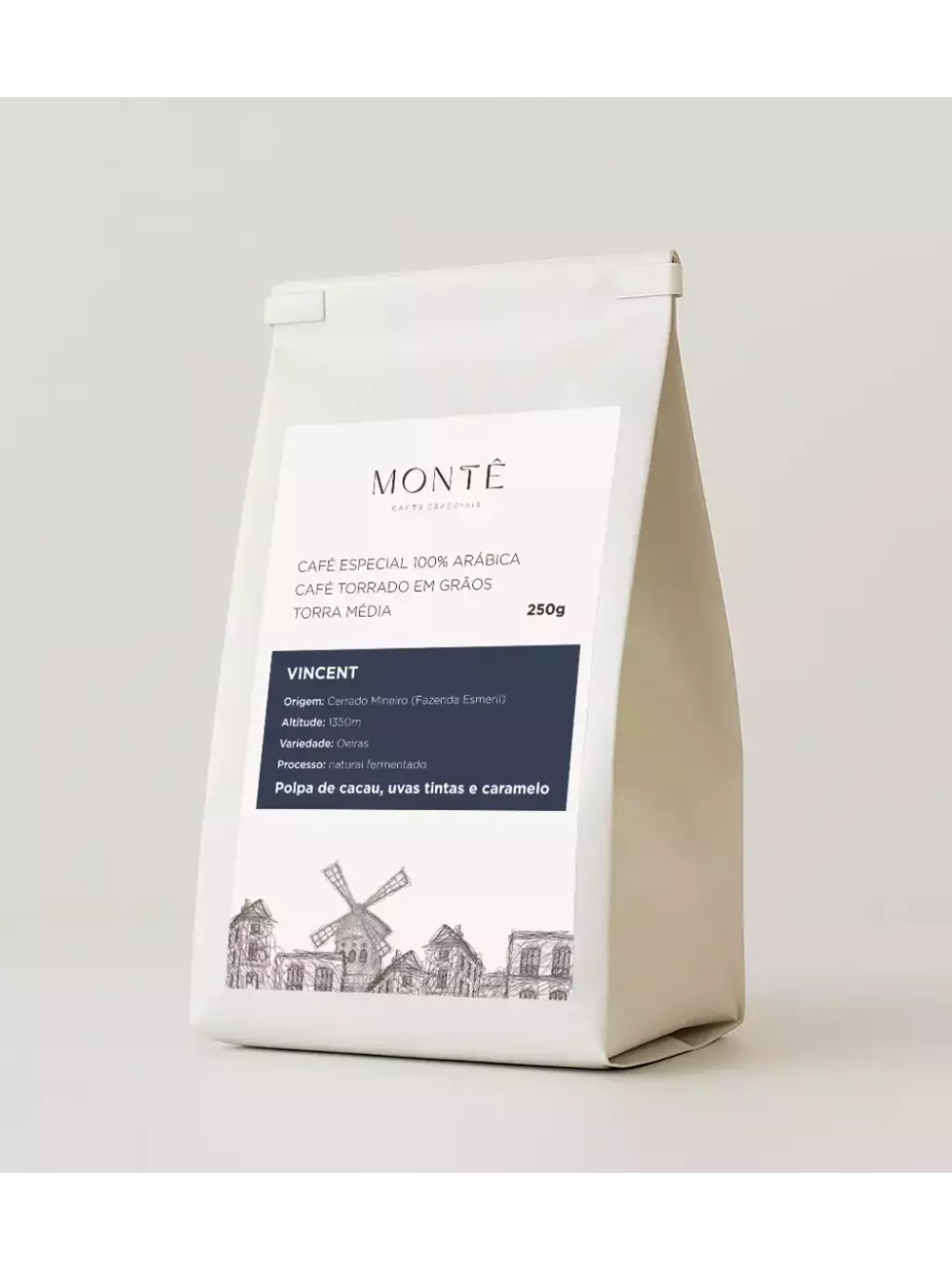 Café Especial Montê Em Grãos Torra Média 100% Arábica | Vincent 250g