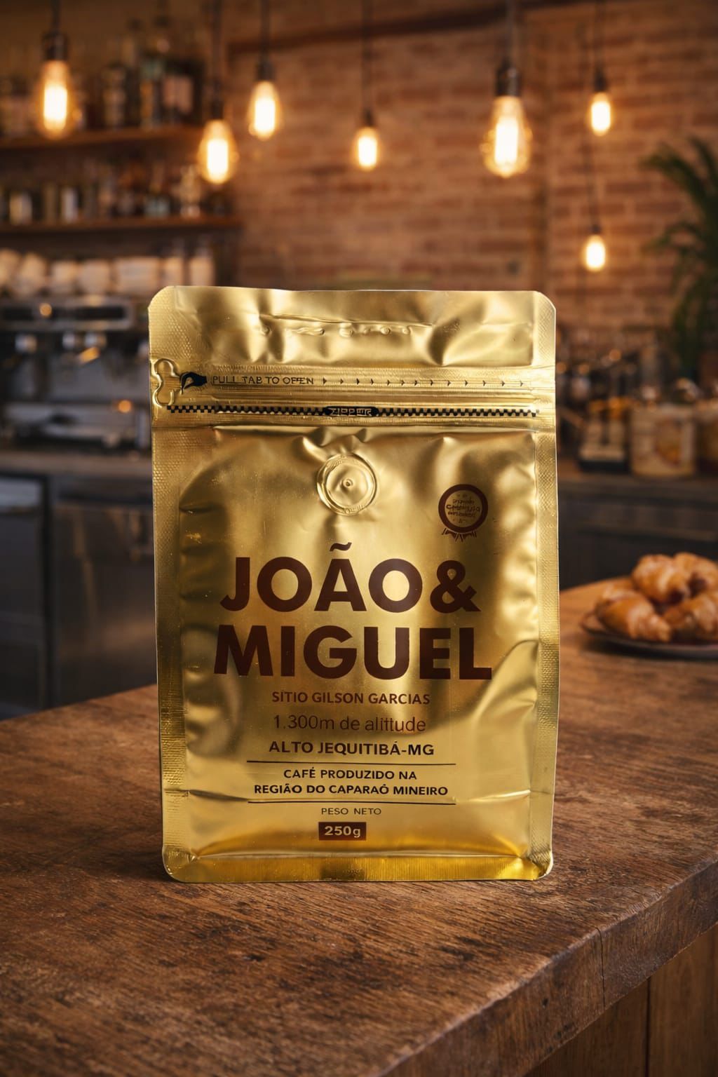 Café Especial João & Miguel em grãos 250g edição dourada
