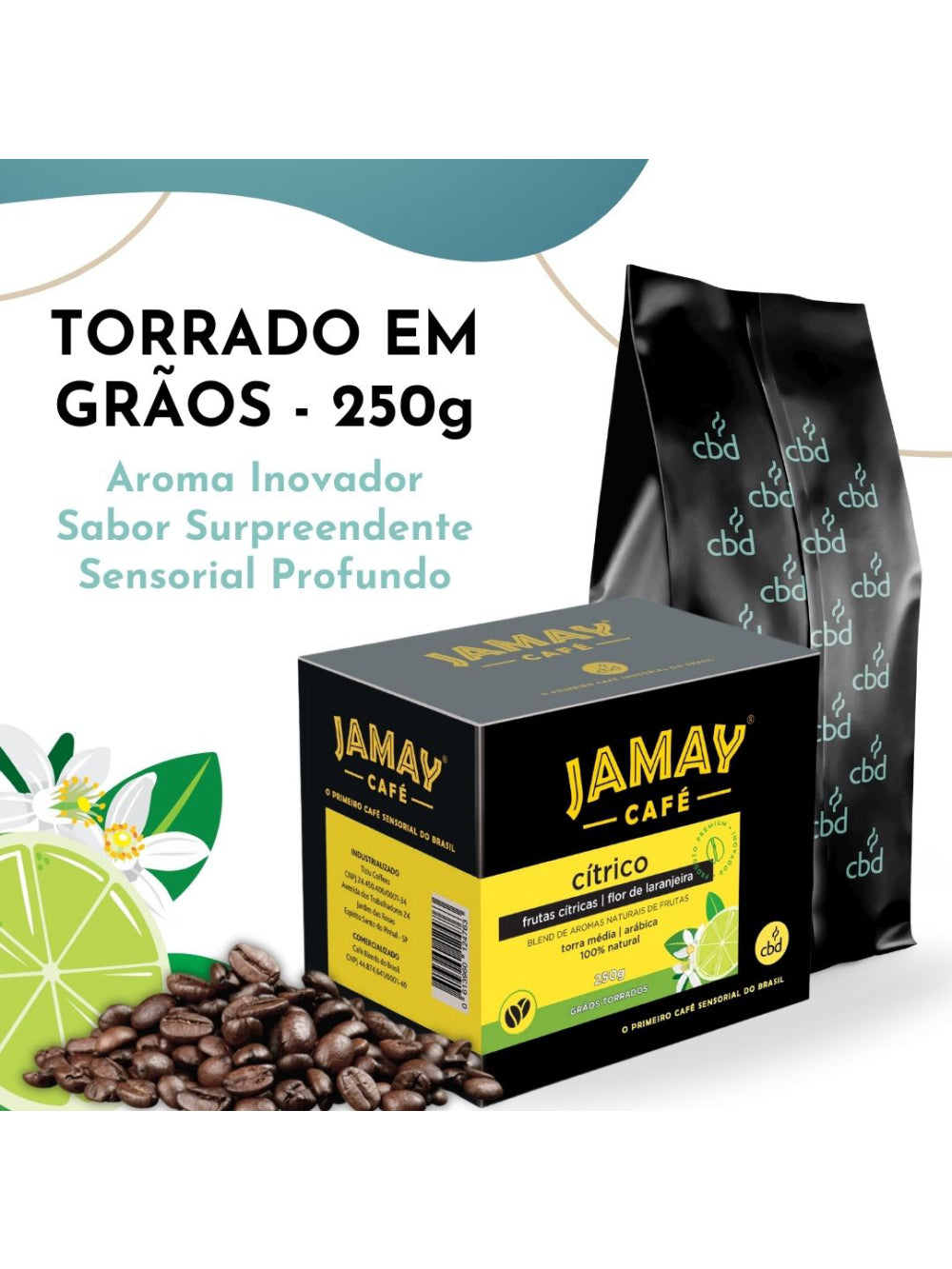 JAMAY Café Cítrico GRÃOS Sachê 250g