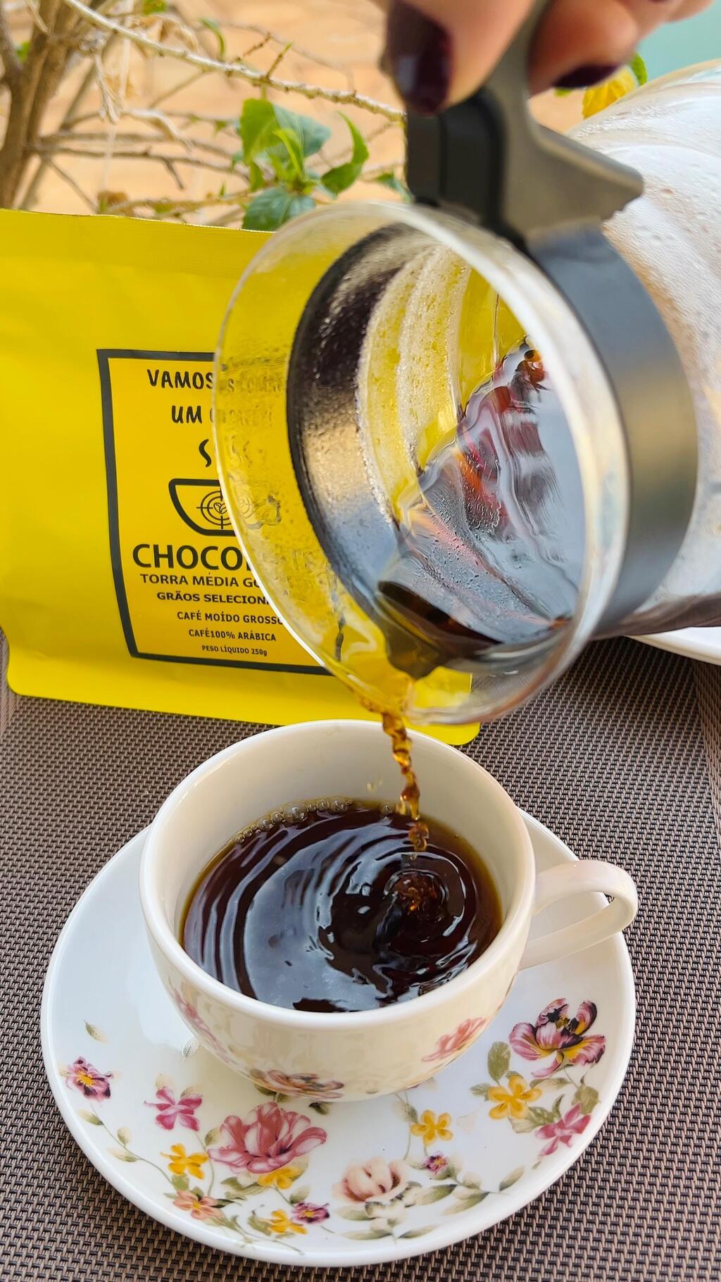 Café torra média gourmet moído chocolate Vamos Tomar Um Café 250g