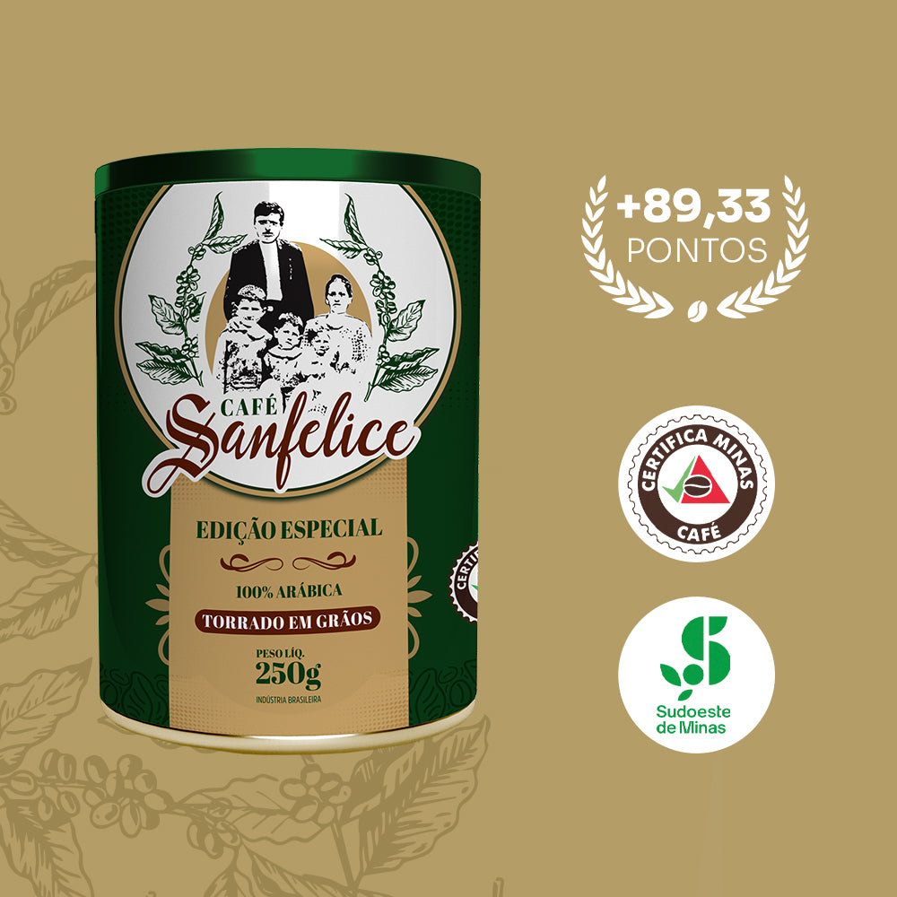 CAFÉ ESPECIAL LATA SANFELICE GRÃOS 250G