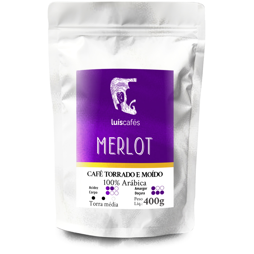 Café Especial Merlot Torrado e Moído 400g Moagem Média moído para Italiana e Moka