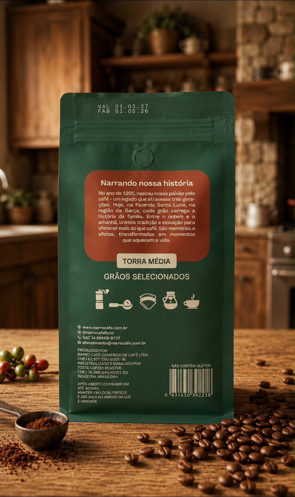 CAFÉ TORRADO MOÍDO 100% ARÁBICA NARRO CAFÉ 500G