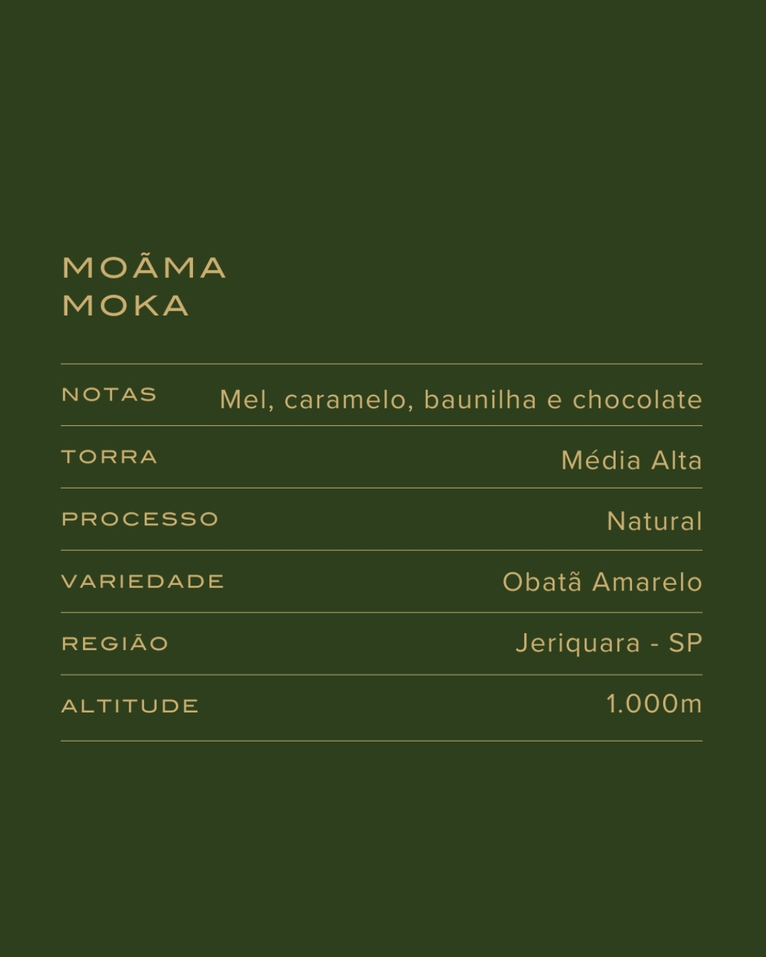 Café Moãma Moka Grãos 250g