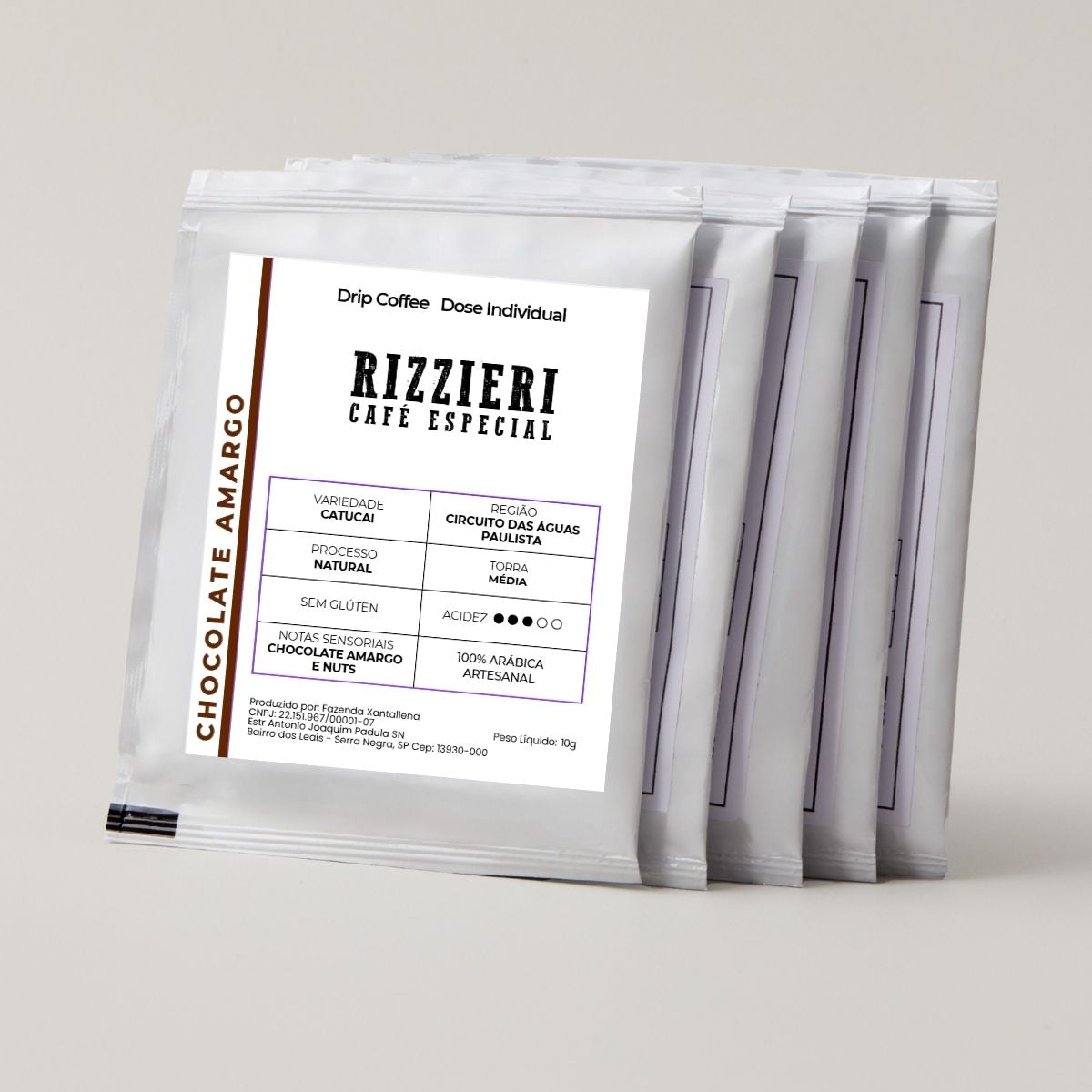 Café Catucai Dripp Coffe 10un Chocolate Amargo Rizzieri Café