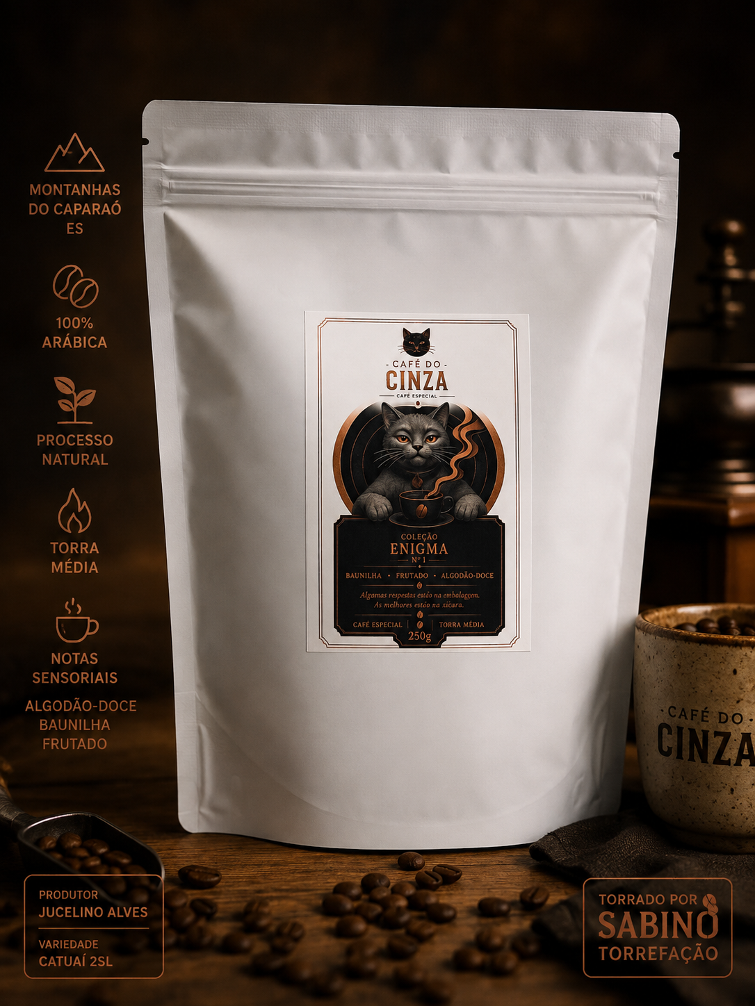 Café do Cinza Coleção Enigma n1 Grãos 250g