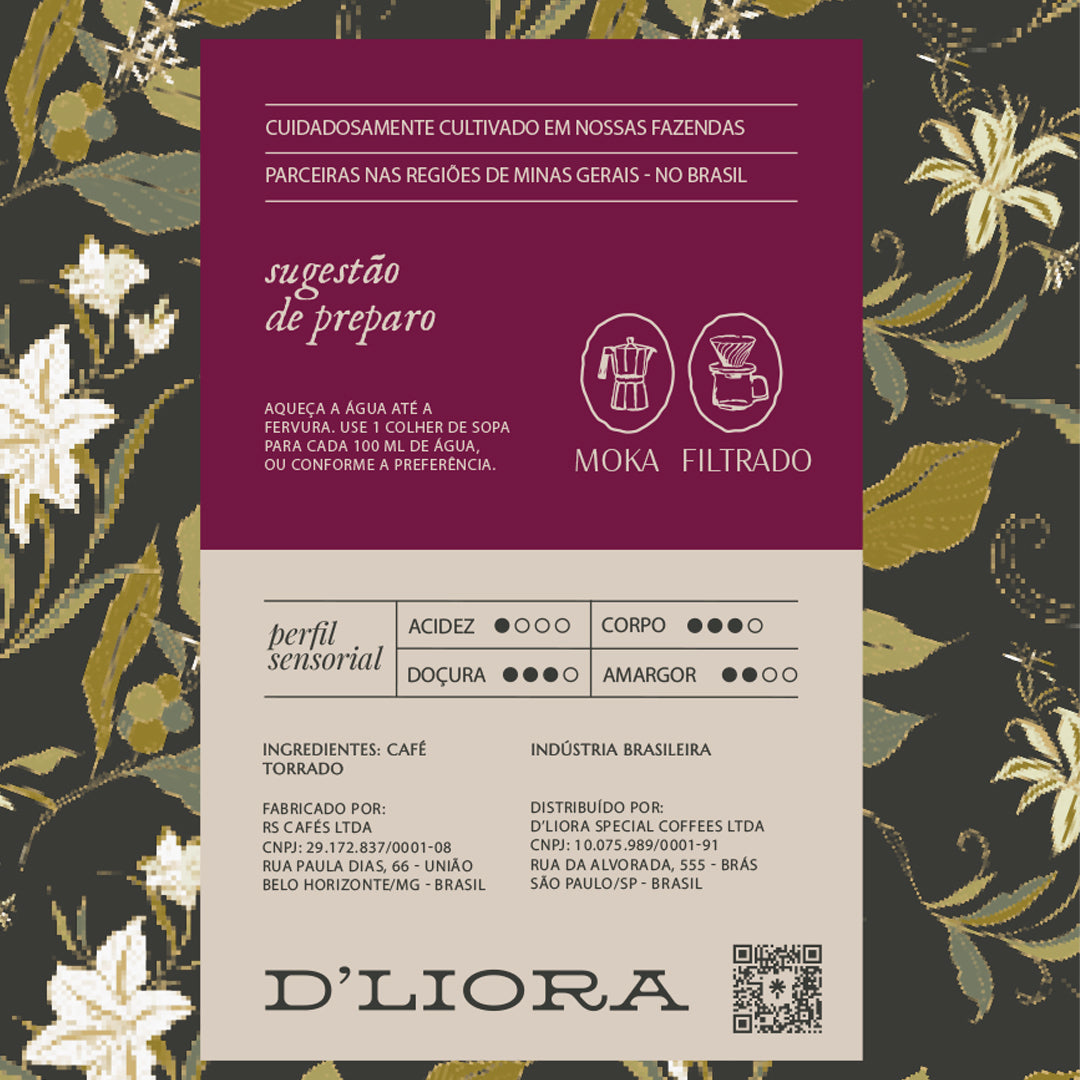 Café em grãos 250g linha origem blend especial D'Liora Cafés