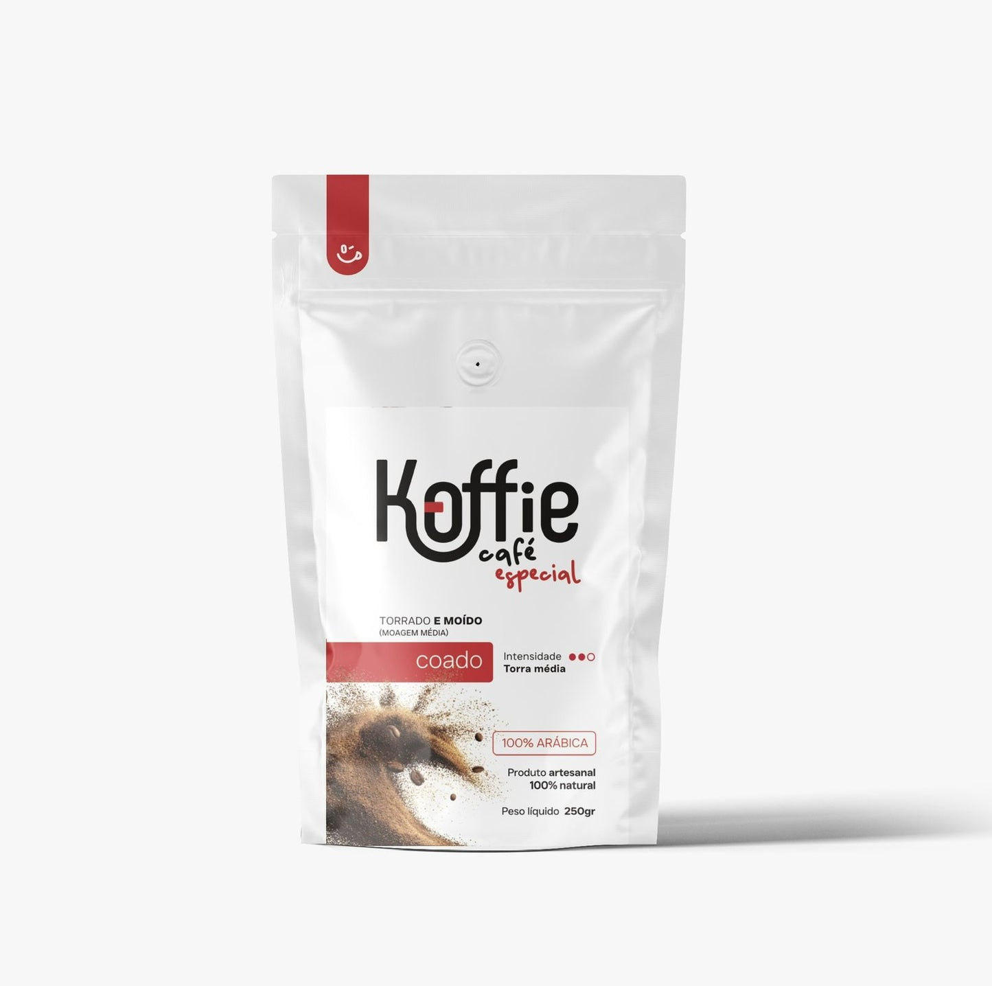 Café Especial Koffie Moído 250gr Torra média com notas de chocolate, caramelo e castanhas
