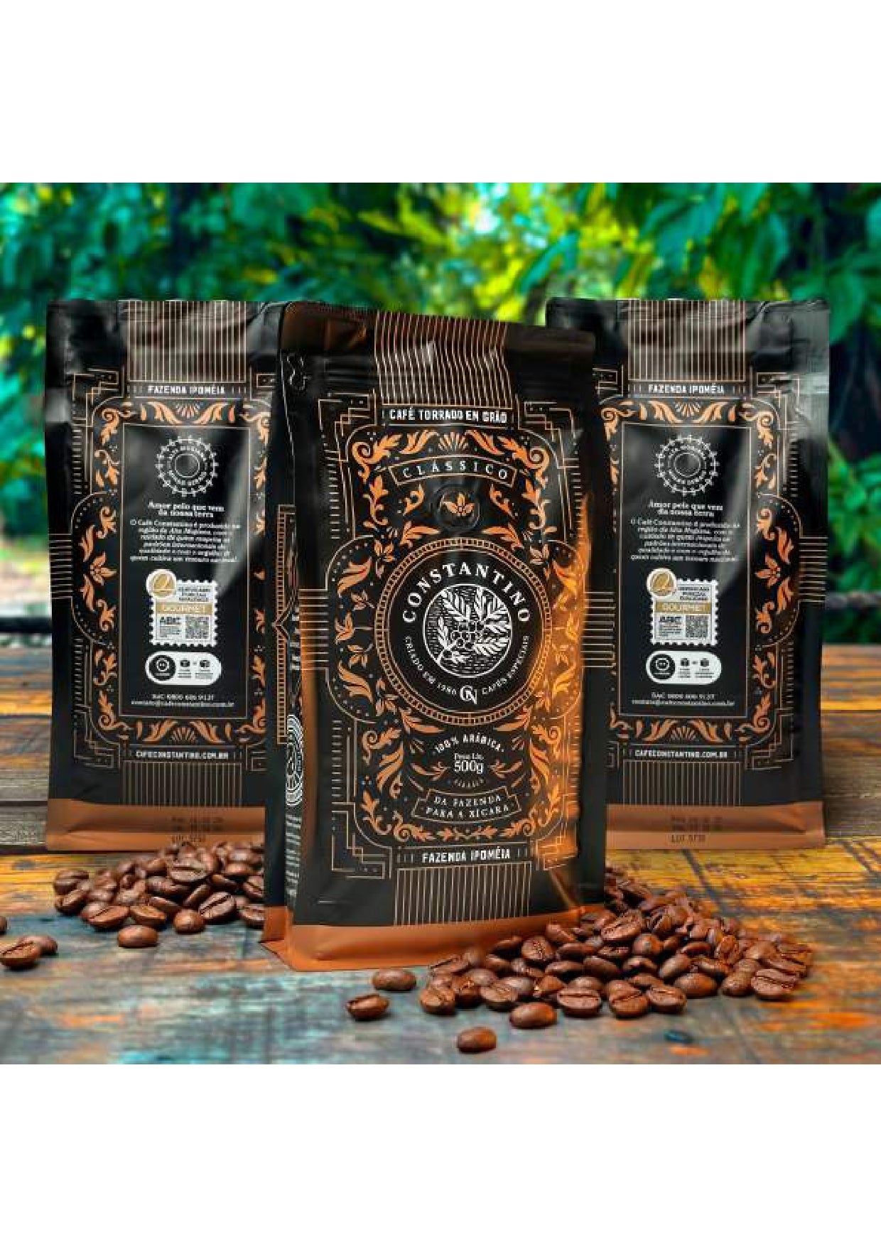 Kit 3 Unidades de Café Constantino 500g Grãos