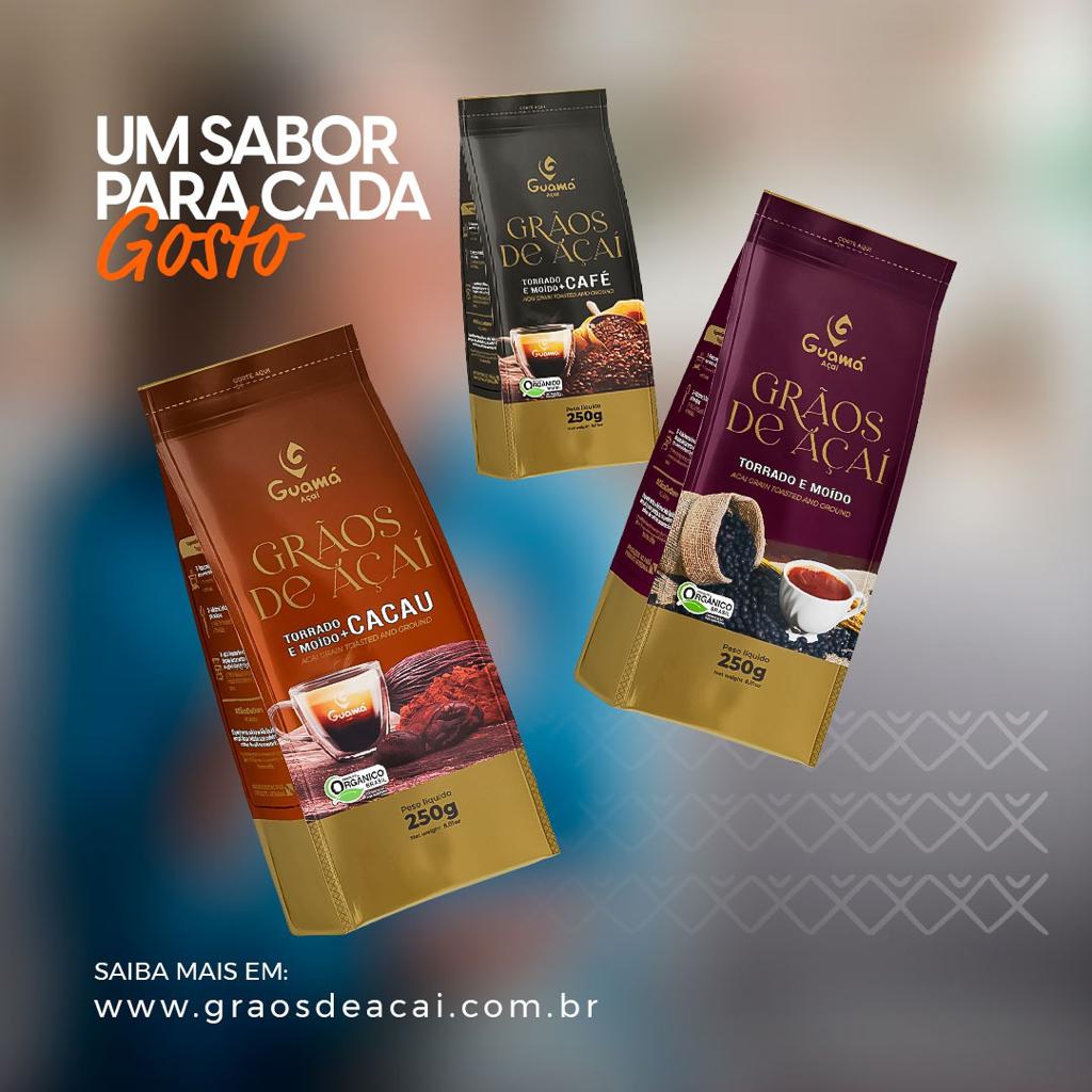 Grãos de açaí torrado e moído 250g Guamá Polpas