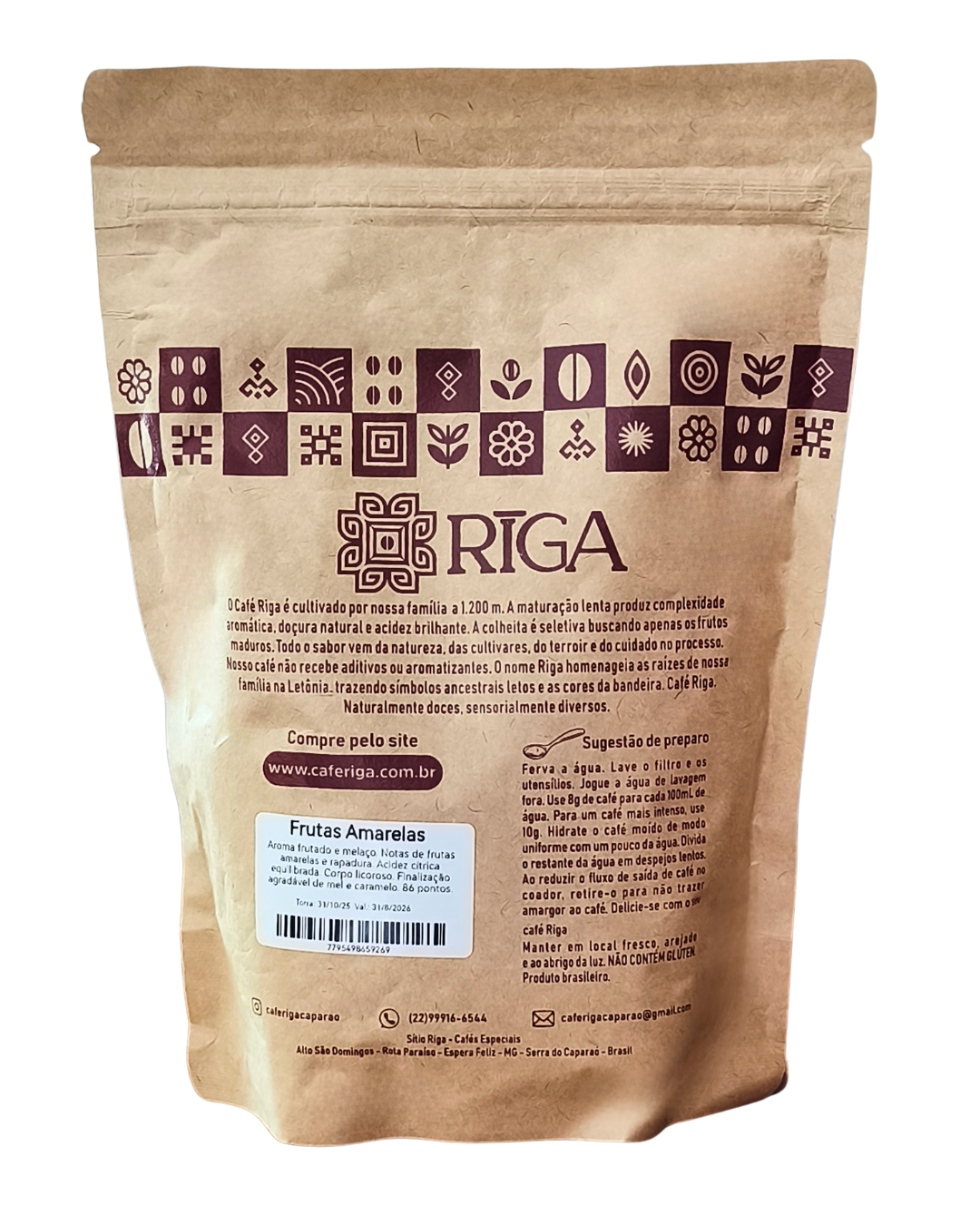 Café Riga Frutas Amarelas 250g em grãos