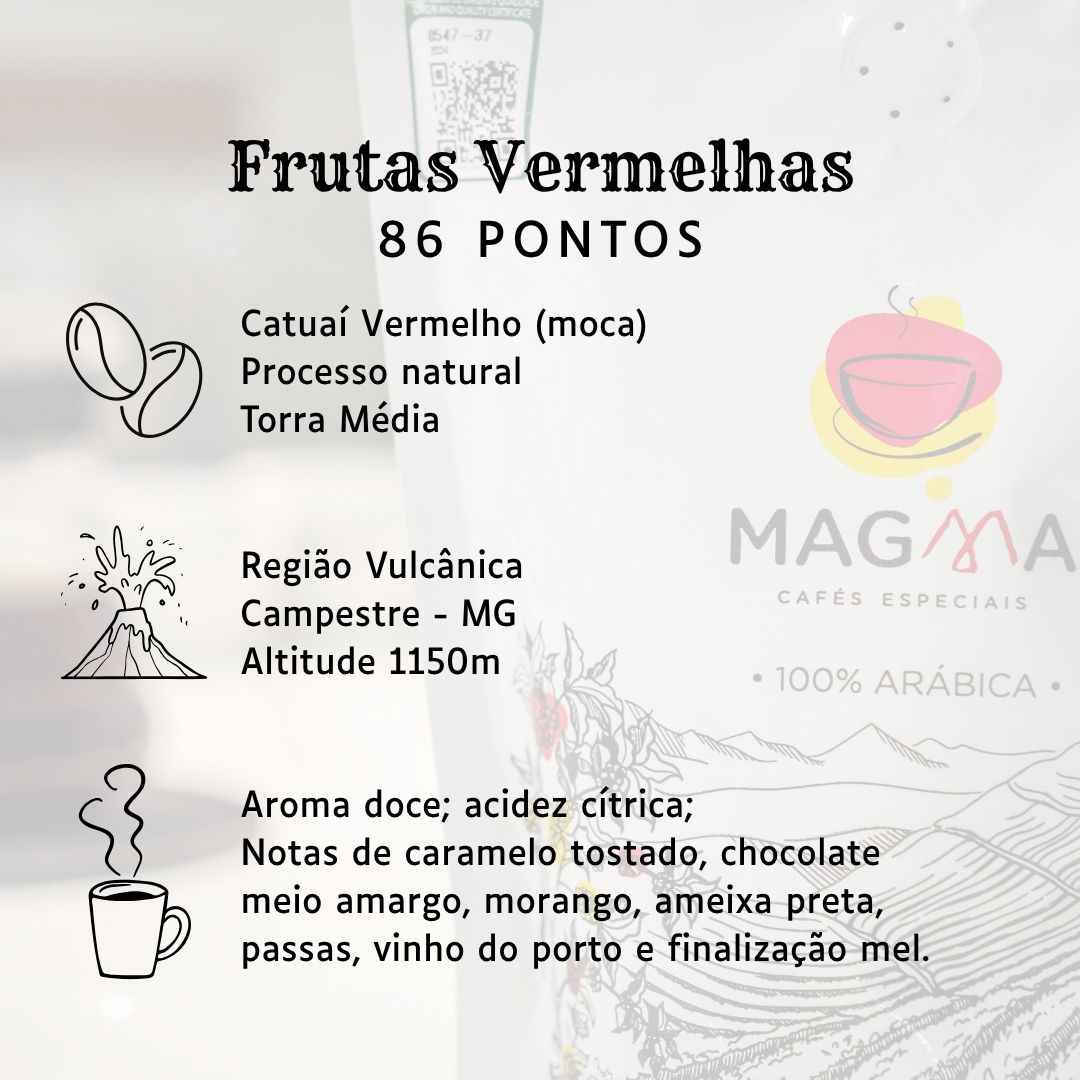 Café Especial Magma Frutas Vermelhas GRÃOS - 250g - 100% Arábica