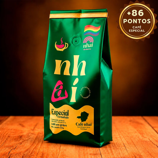 Café Especial +86 Pts Nhaí 250g Em Grãos Sul De Minas Gerais