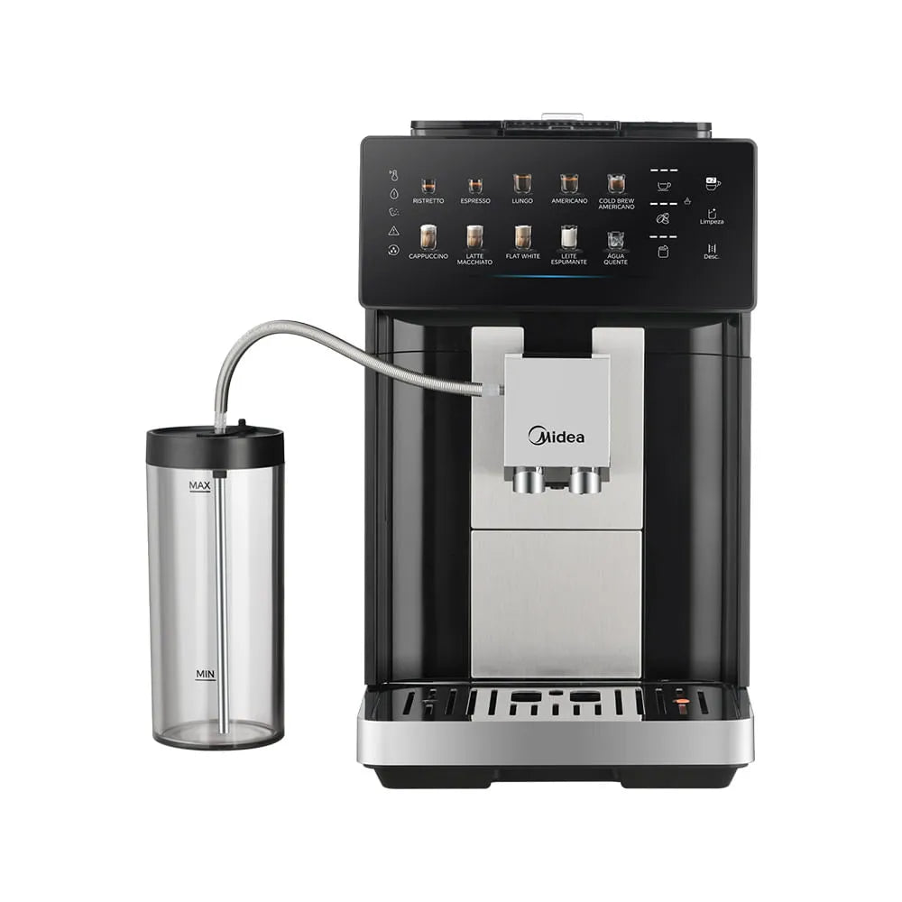 Cafeteira Mídia Maquina Espresso Automática 8 bebidas Reservatório de leite 7 níveis de moagem Série Pro CFA15P
