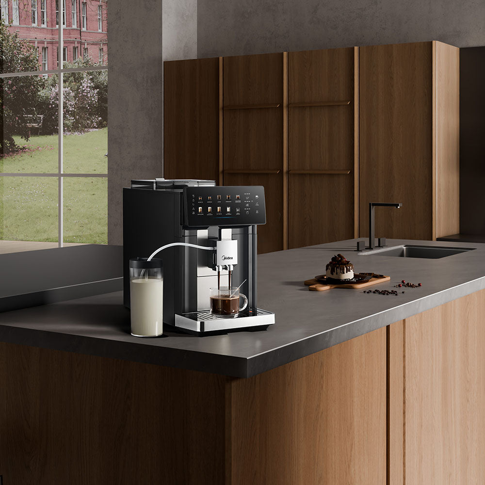 Cafeteira Mídea Maquina Espresso Automática 8 bebidas Reservatório de leite 7 níveis de moagem Série Pro CFA15P