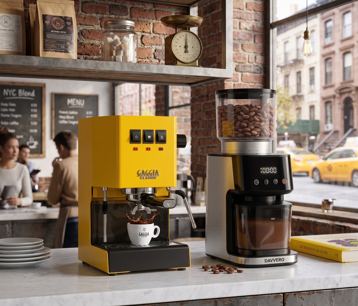 Kit Cafeteira Gaggia Classic E24 com Moedor Café elétrico La Bravia DavVero 51 níveis de moagem