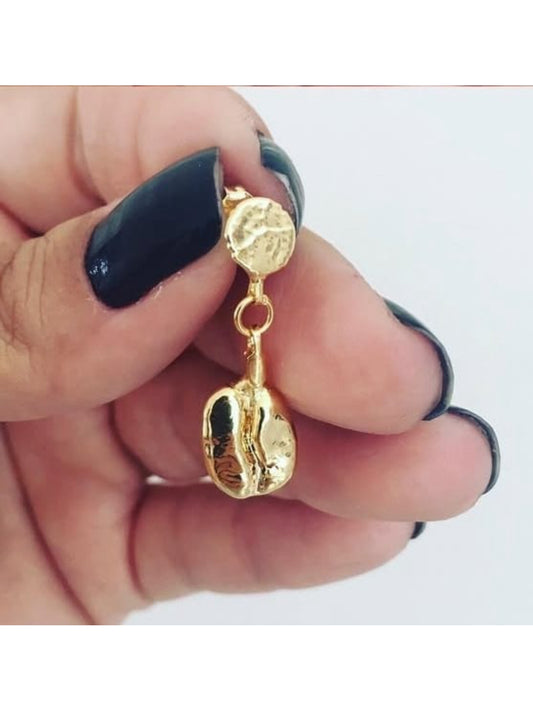 BRINCO PENDENTE OURO AMARELO GRÃO BOURBON