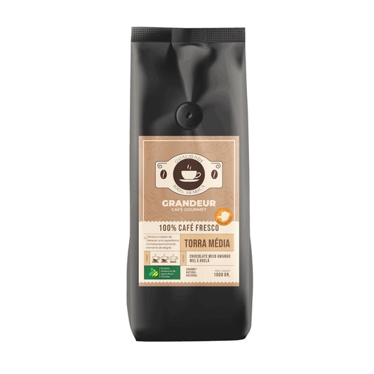 Grandeur Cafe Gourmet 100% Arabica Torra Media Matas de Minas 1kg Notas de Chocolate Mel Avela Agricultura familiar