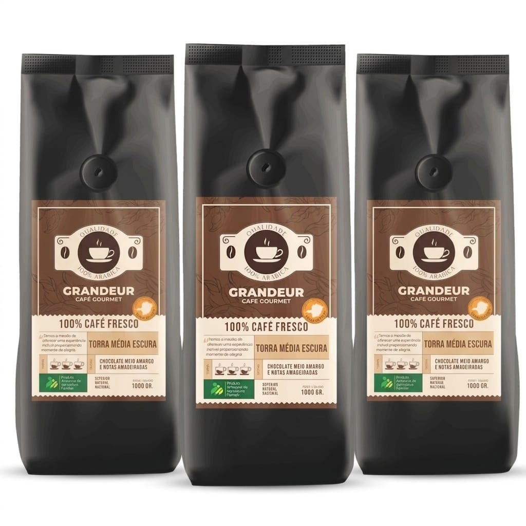 Grandeur Cafe Gourmet Torra Media Escura100%Arabica Matas de Minas1kg Notas Sensoriais Chocolate Meio Amargo Amadeiradas