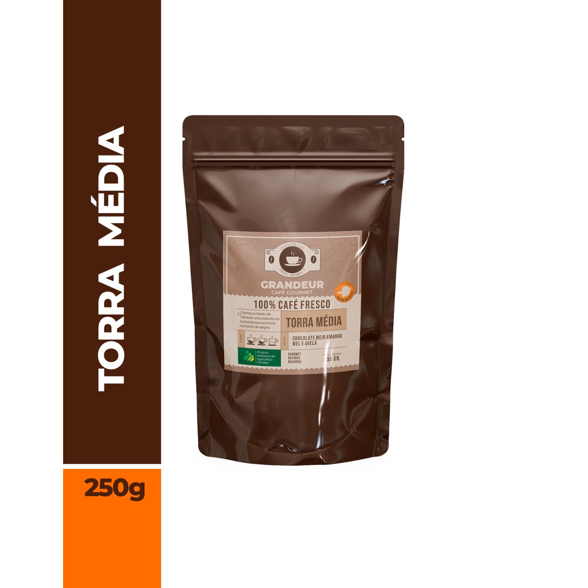 Grandeur Café Gourmet Torra Média 100% Arábica 250g Região Matas de Minas Notas Sensoriais Chocolate Mel Avelã