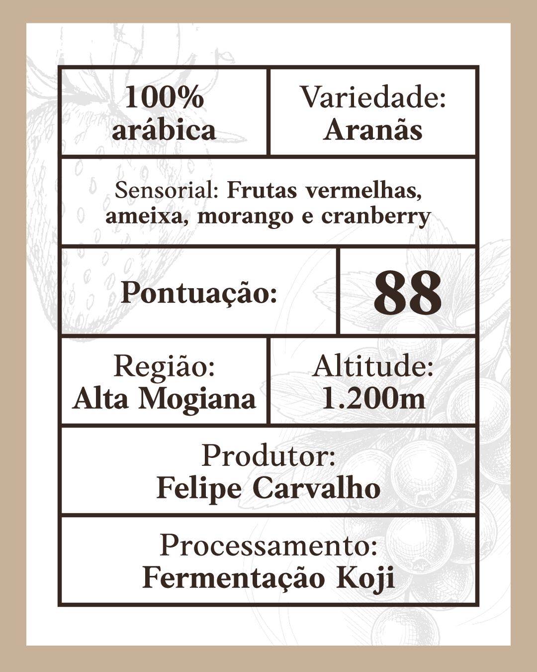 Café Especial Cranberry e Morango 250g Doko Cafés