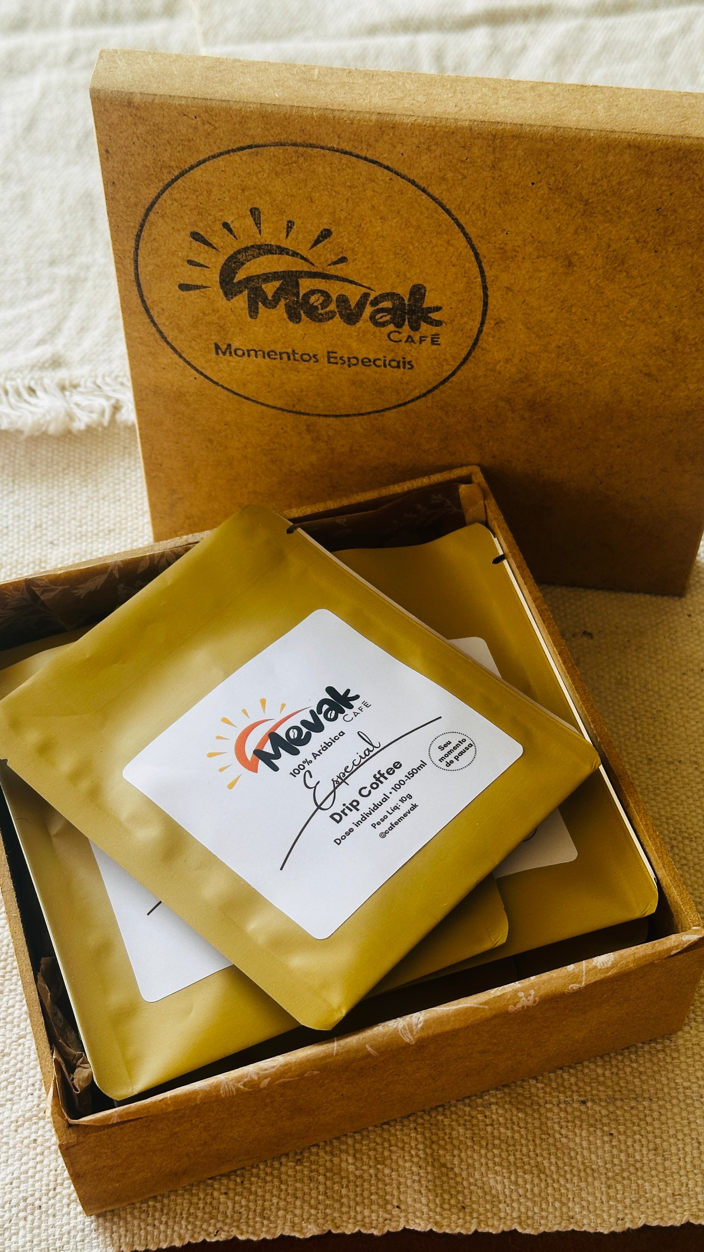 Drip Coffee Momento Aconchego Mevak – Café especial 85 pontos – cx com 10 drips