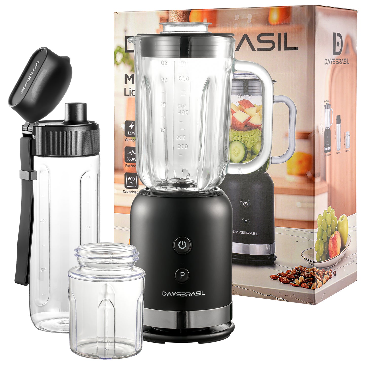 Mini Liquidificador 600 ml 220V DaysBrasil