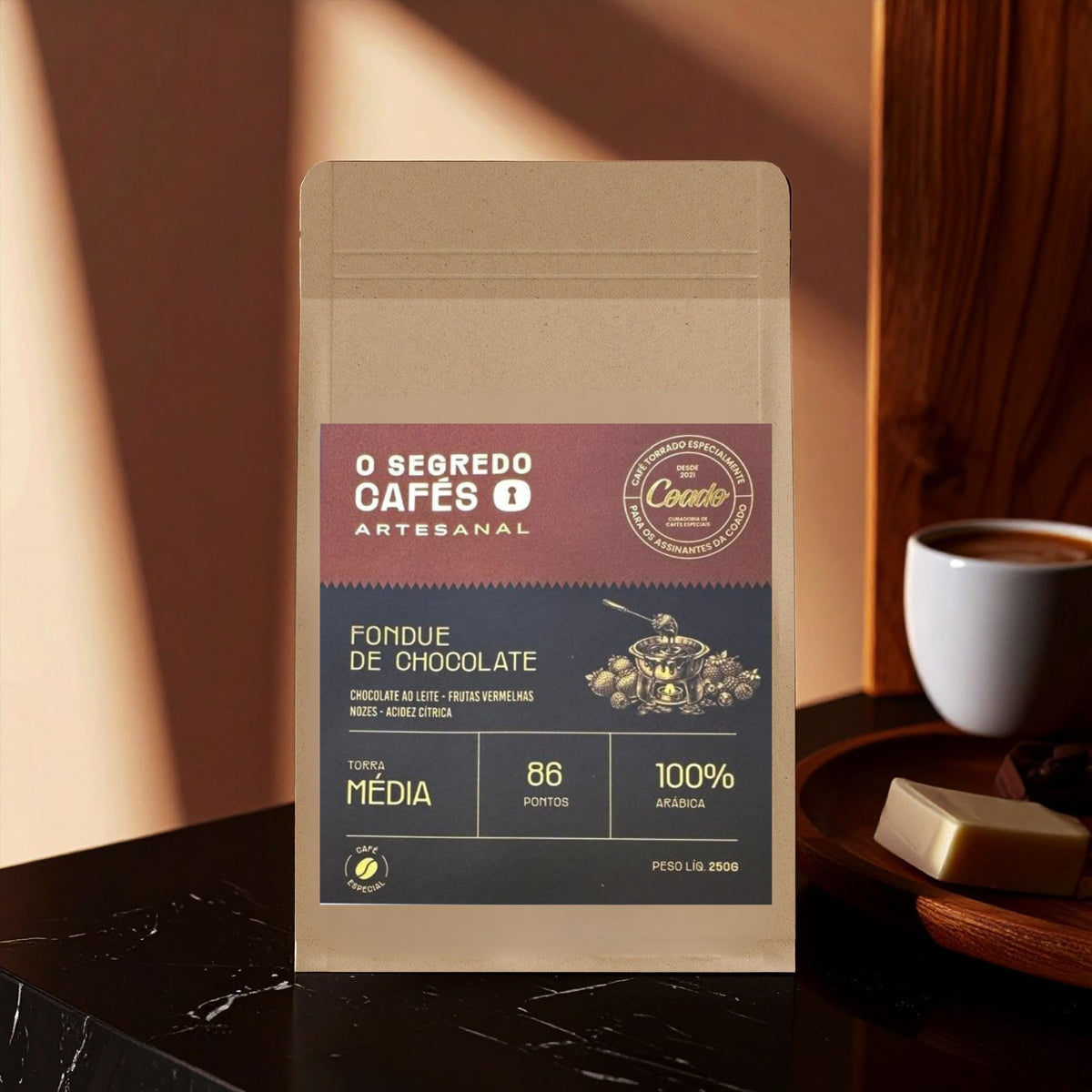 Café Especial Fondue de Chocolate Edição Premium O Segredo Cafés 250g