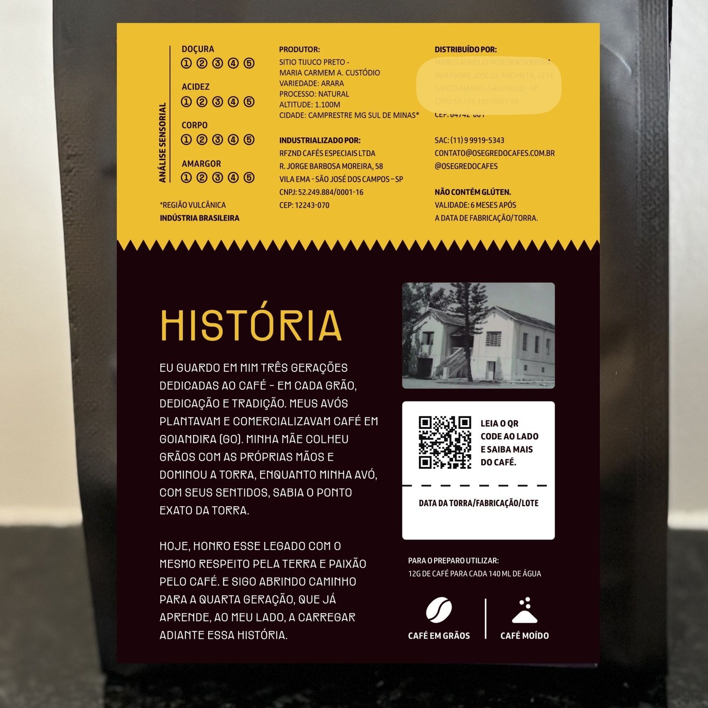 Café Especial Frutas Amarelas O Segredo Cafés 250g