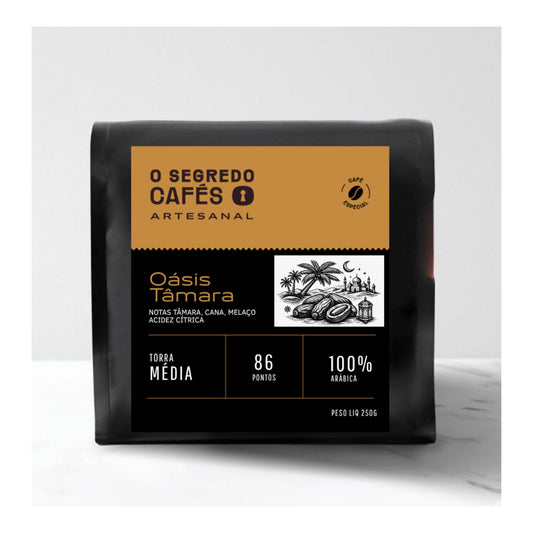 Café Especial Oásis de Tâmara  Fragrância de Tâmara com finalização cítrica O Segredo Cafés 250g
