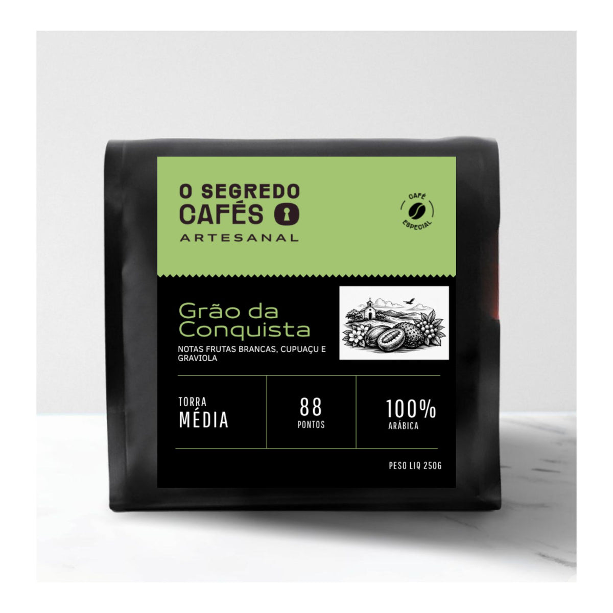 Café Especial Grão da Conquista  Frutas Brancas e Cupuaçu exótico O Segredo Cafés 250g