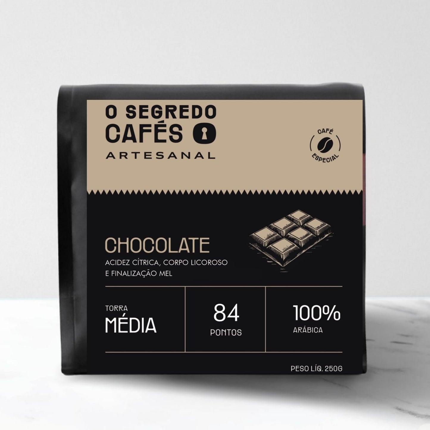 Café Especial Chocolate 70 Vinhoso, Cítrico e Frutado O Segredo Cafés 250g