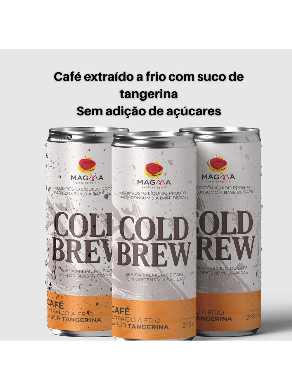 Cold Brew Magma Cafés sabor Tangerina - Kit com 3 unidades