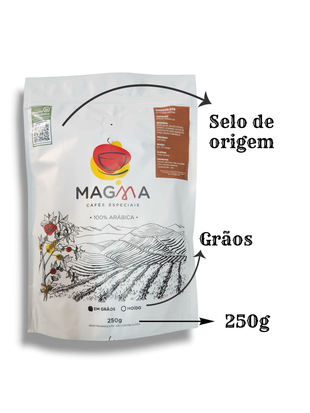 Kit Café Especial Magma 3 Aromas 250g GRÃOS 100% Arábica