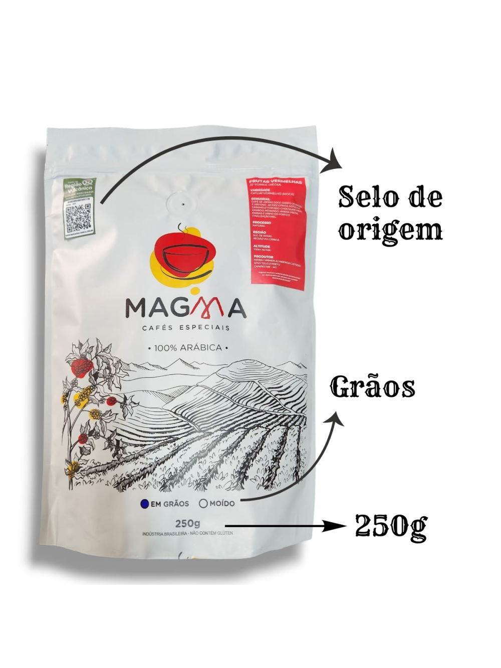 Kit Café Especial Magma 3 Aromas 250g GRÃOS 100% Arábica