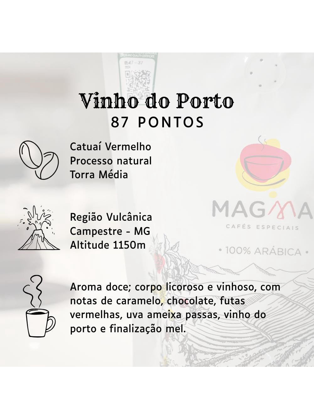 Café especial Vinho do Porto  MOÍDO  250g 100% Arábica