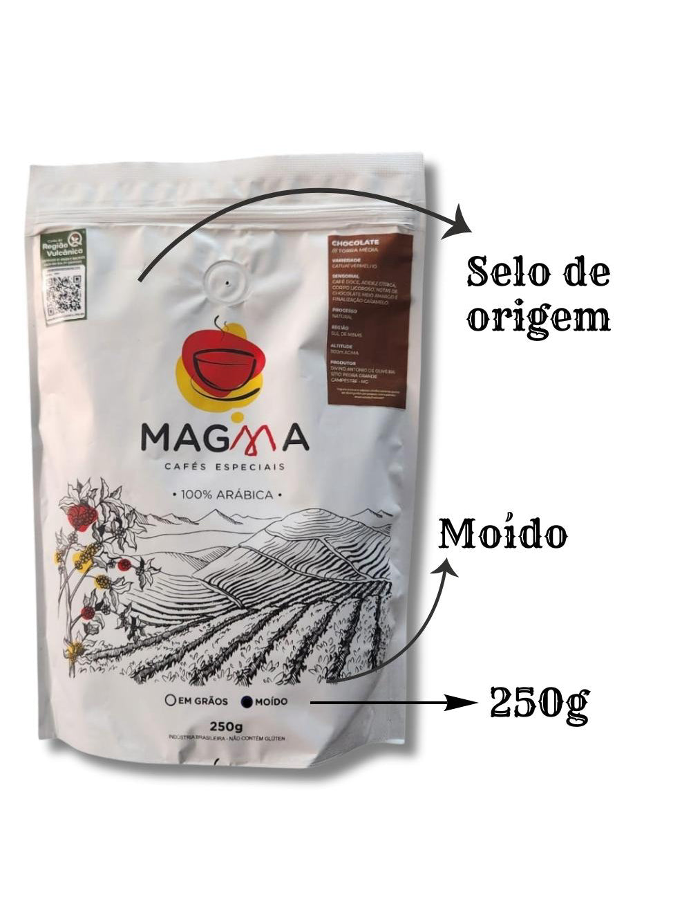 Café Especial Magma Chocolate MOÍDO 250g 100% Arábica
