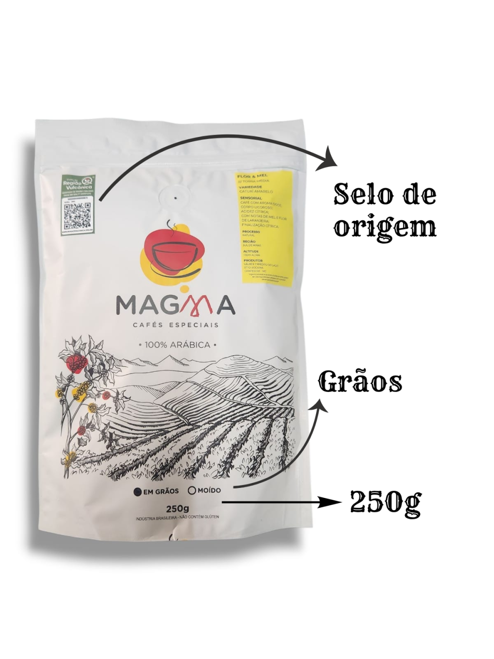 Kit Café Especial Magma 3 Aromas 250g GRÃOS 100% Arábica