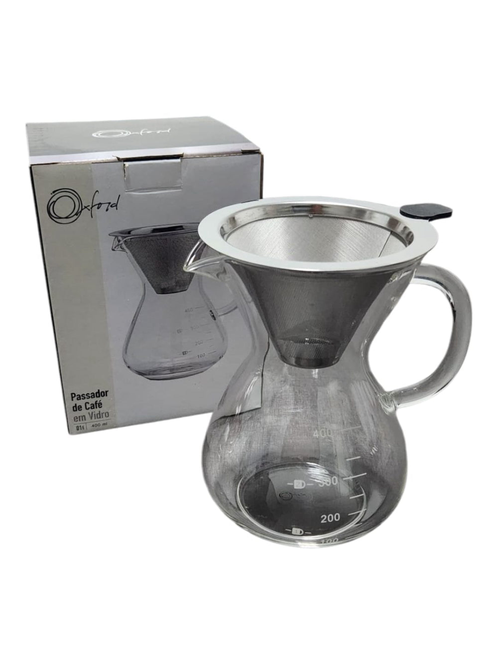 Passador de Café com Filtro em Inox - 400ml